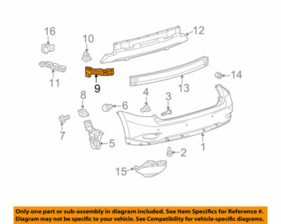 Кронштейн заднего бампера, левый угловой LEXUS RX350 2012-15 2