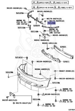 Кронштейн бампера переднего левый TOYOTA CAMRY ACV30