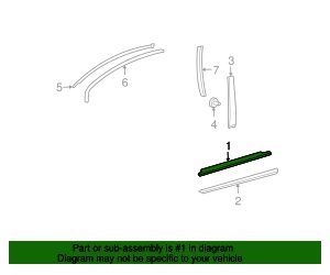 Молдинг передней двери правый LEXUS RX350 03-08