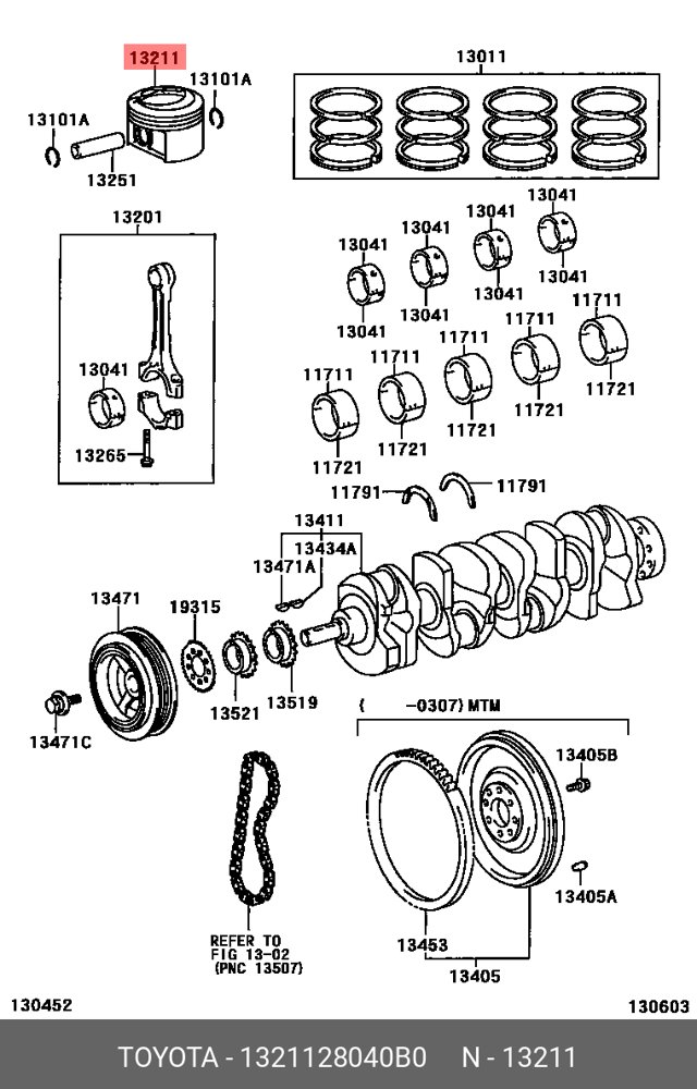 Поршень D-4 050 1AZFSE 1,2X1,2X2,0 86,50 TOYOTA 1AZFSE 050 D-4