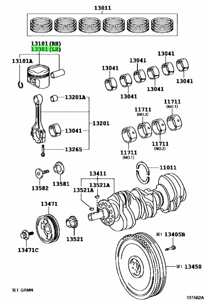 Поршень STD 87,5-1,2*1,2*2,0 3GR-FE TOYOTA STD 3GRFE