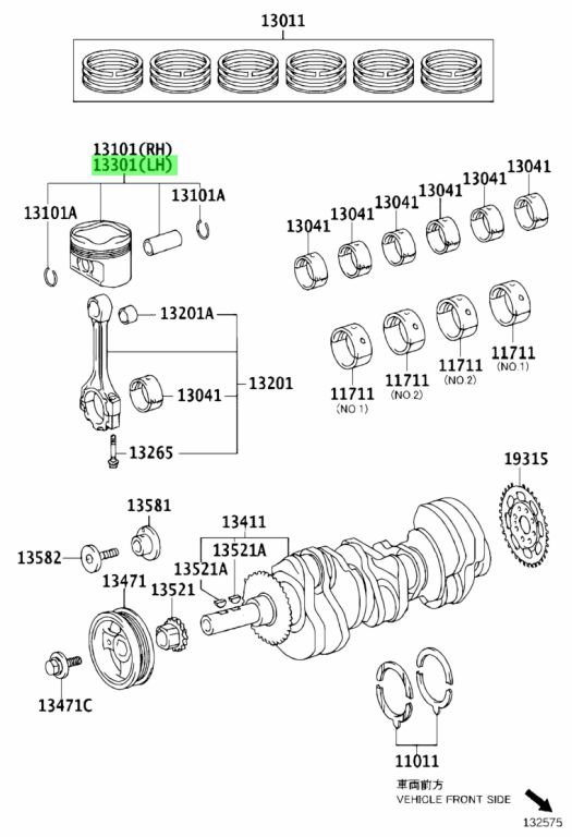 Поршень STD-L 2GRFKS 3,5 TOYOTA 2GRFKS