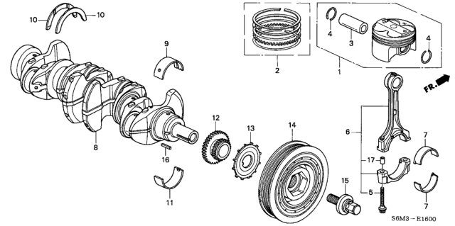 Поршень 050 K20A3 1,2X1,2X2,0 86,00-1350 HONDA K20A1 050