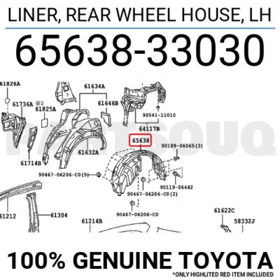 Подкрылок задний левый TOYOTA CAMRY 40 07-11