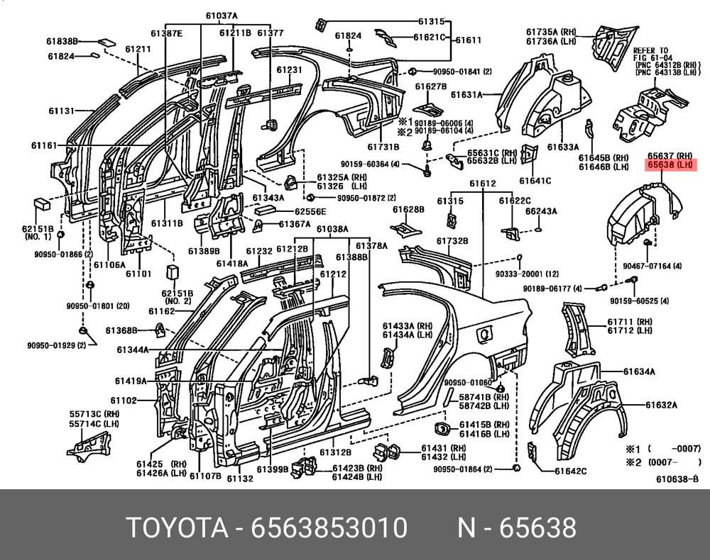 Подкрылок задний LEXUS IS250 2005-2008