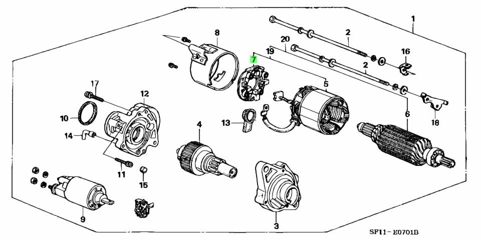 Щетка стартера HONDA CR0V RD1
