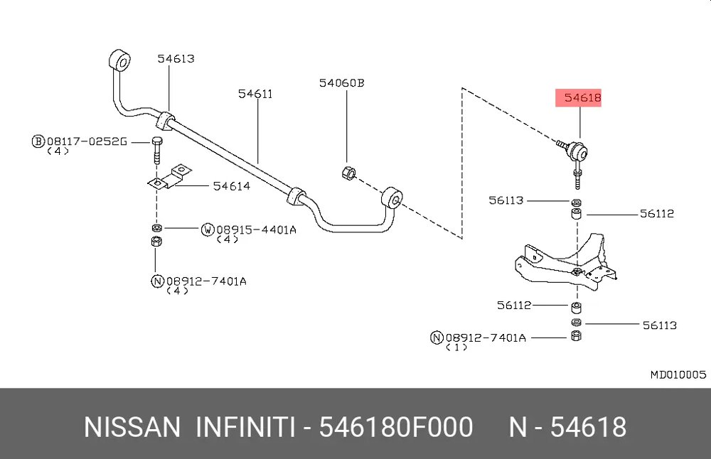 Стойка стабилизатора FRONT - — 8196666-креставина NISSAN Pathfinder II (R50)Terrano (WD21)Terrano II (R20) 87-2004