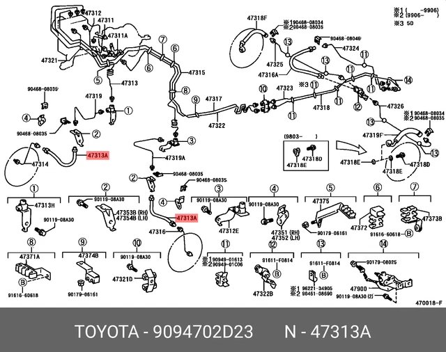 Шланг тормозной FRONT (левая сторона) TOYOTA COROLLA E122 AVENSIS T250