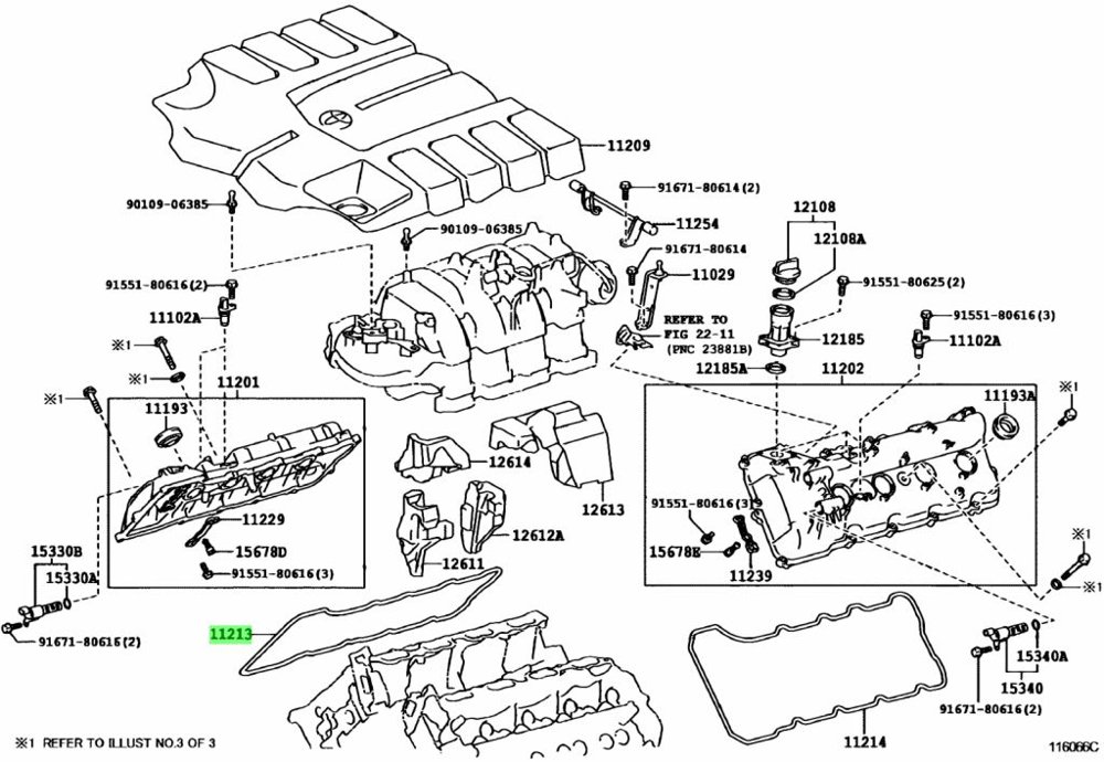 Прокладка клапанной крышки (правая сторона) TOYOTA LEXUS LX570 3UR 5,7 1UR 4,6